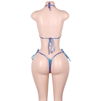 Ensemble de lingerie deux pièces à changement de couleur pour la danse exotique, comprenant un haut dos nu et un string, idéal pour les spectacles et les festivals.