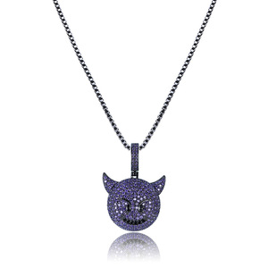 Accesorio de Hip Hop Little Devil Expression Personalidad Colgante <span class=keywords><strong>Micro</strong></span> Incrustaciones Zircon Collar de gama alta - Product Image 1