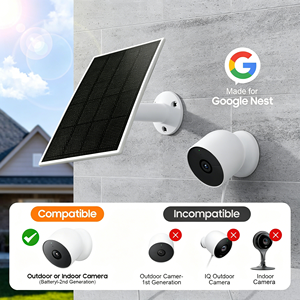 Panel Solar de Silicio Monocristalino de 3W/5W para Cámara <span class=keywords><strong>Google</strong></span> <span class=keywords><strong>Nest</strong></span>, Batería Integrada de 4000mAh/8000mAh, Resistente al Agua, ETFE, 4m, Conector <span class=keywords><strong>Google</strong></span> de 4 Pines - Product Image 2