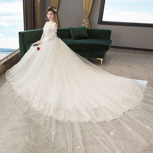 2021 Pretty A Line abito <span class=keywords><strong>da</strong></span> sposa <span class=keywords><strong>da</strong></span> giardino <span class=keywords><strong>abiti</strong></span> <span class=keywords><strong>da</strong></span> sposa in pizzo treni lunghi fodera A cuore dolce <span class=keywords><strong>abiti</strong></span> <span class=keywords><strong>da</strong></span> sposa - Product Image 4