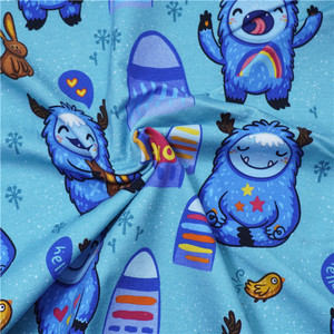 Échantillon gratuit Impression numérique <span class=keywords><strong>pas</strong></span> <span class=keywords><strong>cher</strong></span> <span class=keywords><strong>Jersey</strong></span> de coton 95 coton 5 Spandex <span class=keywords><strong>Jersey</strong></span> tricot Tissu pour bébé Tissu 260-280gsm - Product Image 1