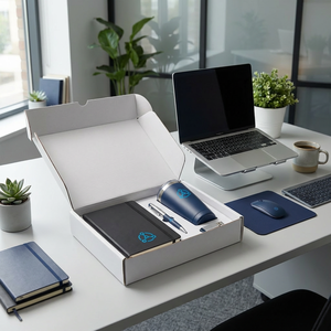 Set Regalo Aziendale Personalizzato con Logo, Kit di Benvenuto per Nuovi Assunti con Taccuino, Penna, Tumbler, Tappetino per Mouse, Chiavetta USB - Product Image 4