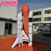Modèle d'avion-fusée gonflable de haute qualité personnalisé, fusée gonflable décorée de publicité