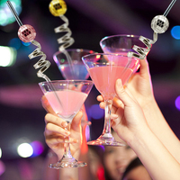 Disco Party plastique Disco Ball pailles pour décorations de fête Disco mariage mariée enterrement de vie de jeune fille fournitures faveurs