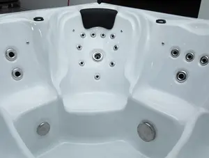 Vasca idromassaggio da esterno quadrata moderna personalizzata per 5 persone vasca idromassaggio autoportante in acrilico bianco vasca da bagno combinata con doccia
