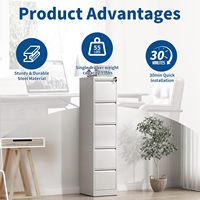 YOUBAI Meuble de bureau moderne, armoire de classement verticale en acier, mobile, réglable, pliable, verrouillable, usage commercial, chambre à coucher