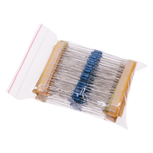 Resistencias de orificio pasante de 1/4W, 5 bandas, película metálica, 1% de tolerancia, 30 valores, 20 de cada, en paquete de tiras de cartón - Product Image 3