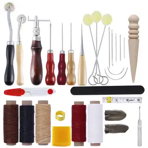 Hot Selling Complete Diy Handgemaakte Lederen Werken Cutting Punch Naaiwerk Handwerkset Set Voor Lederen Tas Portefeuilles Maken