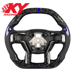 พวงมาลัยคาร์บอนไฟเบอร์แบบแข่งรถ สำหรับรถฟอร์ด แร็พเตอร์ F150 XLT F250 F350 โลโบ เทรเมอร์ แร็พเตอร์ R STX แรทเทลอร์ แบบสั่งทำพิเศษ - Product Image 1