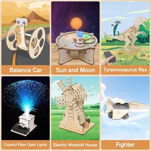 Kits Scientifiques <span class=keywords><strong>pour</strong></span> Enfants, Ensemble de Construction de <span class=keywords><strong>Robot</strong></span> DIY 6 Pièces, <span class=keywords><strong>Kit</strong></span> d'Expériences STEM, Jouets en Bois 3D <span class=keywords><strong>pour</strong></span> Garçons de 8 à 14 Ans - Product Image 2