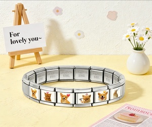 Bracelet à breloques modulaire DIY tendance, mignon, avec chats et chiens, cadeau personnalisé, photo personnalisée, bijoux commémoratifs pour couple, montre, mode, créatif - Product Image 1