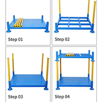 Étagère de stockage pliable et empilable en acier pour entrepôt, capacité 1000 kg, pour le stockage de cartons