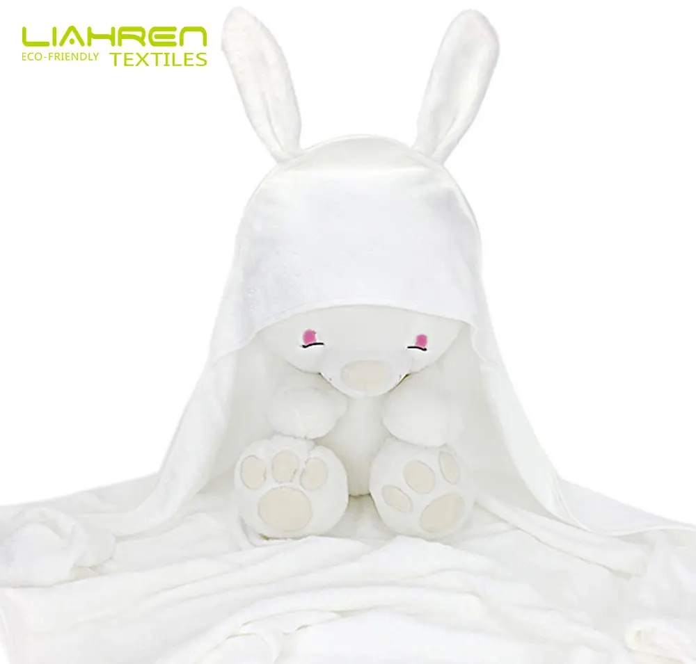 Premium Baby Bath Towel Organic Bamboo Baby Hooded Towel Cute Bunny Ears Large Baby Towel with Hood for Infant, Toddler