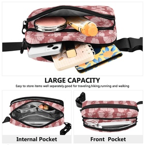 Bolso Bandolera de Nylon para Mujer Aloha, con Estampado de Hibisco, Logotipo Personalizado, Impermeable, Riñonera Deportiva para Correr, Viajes y Deportes - Product Image 4