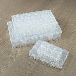 Transparent PP Plastic Jewelry <b>Box</b> Set Rectangle Multi Compartment <b>Storage</b> Organizer For <b>Small</b> Items Desktop Display Dustproof - Product Image 3