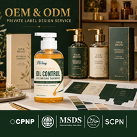 OEM ODM Private Label 300ml Sampo Pengontrol Minyak Berbahan Dasar Tumbuhan, Penyegar Kulit Kepala, Pengangkat Akar untuk Kulit Kepala Berminyak