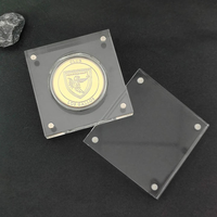 Étui de présentation en acrylique personnalisé 8x8, support magnétique en plexiglas pour pièces de monnaie, étui de présentation en acrylique pour pièces de monnaie commémoratives