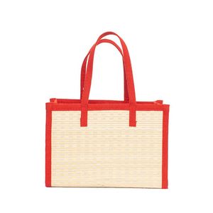 Caja de Regalo Rectangular de Bambú Tejido con Borde de Tela para Frutas, Cesta de Bambú Plegable con Asa y Tapa Abierta, Venta al por Mayor - Product Image 4