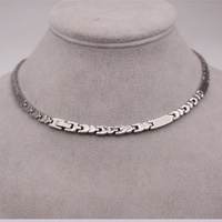 Parure bijoux acier inoxydable, chaîne entrelacée segment plat poisson double placage, tendance