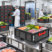 Bacs de stockage pliables en plastique de qualité alimentaire pour la récolte des fruits et légumes