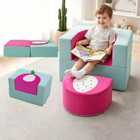 Canapé modulaire pour enfants en promotion avec tabouret, fauteuil détachable pour tout-petits, canapé de lecture souple et portable pour enfants pour la maison et le jeu
