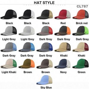 Wholesale Flat Brim 6 Panel <b>Plain</b> Snapback <b>Cap</b> With Mesh Custom Logo Print Embroidery Richardson 112 Trucker Hats - Product Image 2