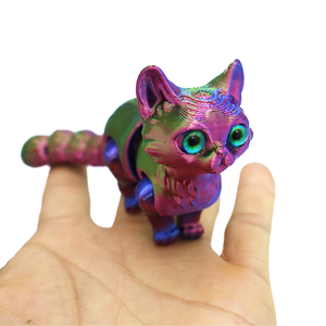 Creative 3D Printed Cat Toy Model Cute and Trendy Moving Joint Animal & Dinosaurs Ornament for Children - Product Image 3