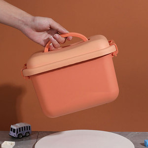 Organisateur de rangement de jouets portable personnalisé pour enfants mignons <span class=keywords><strong>avec</strong></span> <span class=keywords><strong>couvercle</strong></span> et poignée Boîte de rangement en plastique multifonctionnelle pour la maison - Product Image 4