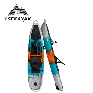 Kayak LSF 3,66 m Pro <span class=keywords><strong>pour</strong></span> une personne avec tapis antidérapant, bateau de pêche léger en HDPE <span class=keywords><strong>pour</strong></span> la pêche, le surf, la dérive et la navigation - Product Image 1