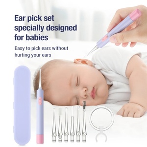 Kit de nettoyage d'oreilles lumineux pour enfants avec double source de lumière LED, cure-oreilles USB pour bébé, extracteur de cérumen - Product Image 2