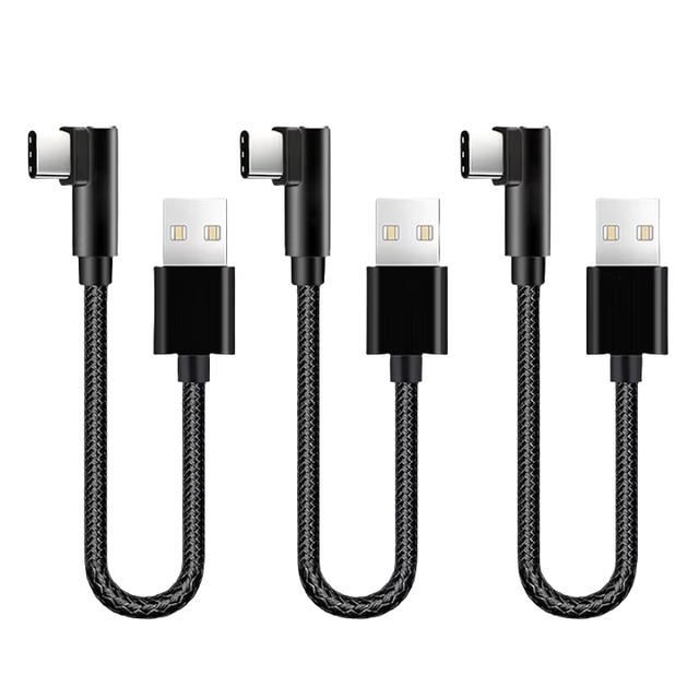 1m 2m 3m 90 Degree Right Angle USB2.0 3A  AM Type C Male Fast Charging Data Transfer Cable for Game Console
