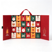 Boîte de calendrier de l'avent de Noël de luxe à 24 tiroirs pour bijoux et cosmétiques haut de gamme, coffret cadeau compte à rebours