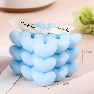 Vela Aromática en Forma <span class=keywords><strong>de</strong></span> Corazón, Geométrica, Hecha a Mano, con Aroma a <span class=keywords><strong>Rubik</strong></span>, para Decoración del Hogar, Acción <span class=keywords><strong>de</strong></span> Gracias, Pascua - Product Image 6