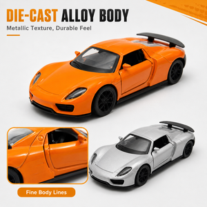 Modellino in Scala <span class=keywords><strong>1</strong></span>:36 della Supercar Mini 918 Spyder, Auto Giocattolo in Lega Pressofusa con Porte Apribili e Funzione Pull-Back - Product Image 4