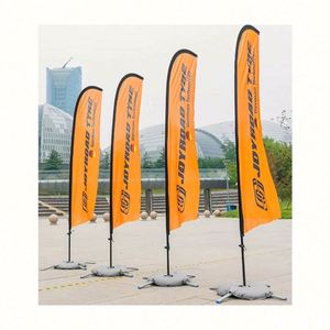 Beach Teardrop Feather <b>Flags</b> with Fiberglass Stand Pole Double Side Polyester <b>Flags</b> Banners Desk Street Real Estate Open House - Product Image 1