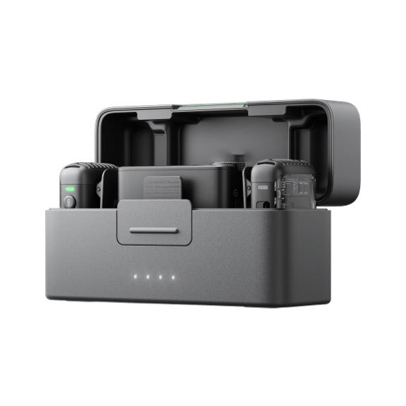 2 2TX+1RX Rechargeable Wireless Interview Microphone System Dual Charging Case for Camera Smartphone Setup 2 2+1+C Recha