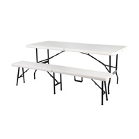 Ensemble table et chaises pliantes d'extérieur moderne et minimaliste, cadre en acier HDPE, portable pour pique-nique familial, camping, personnalisation possible