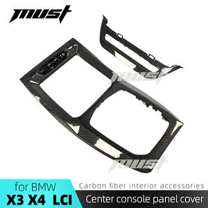 مكون بديل كامل من ألياف الكربون الحقيقية 100% لسيارات BMW G01 G02 X3 X4 <span class=keywords><strong>M</strong></span> LCI 2022-2024، غطاء لوحة الراديو، غطاء الكونسول الوسطي - Product Image 2