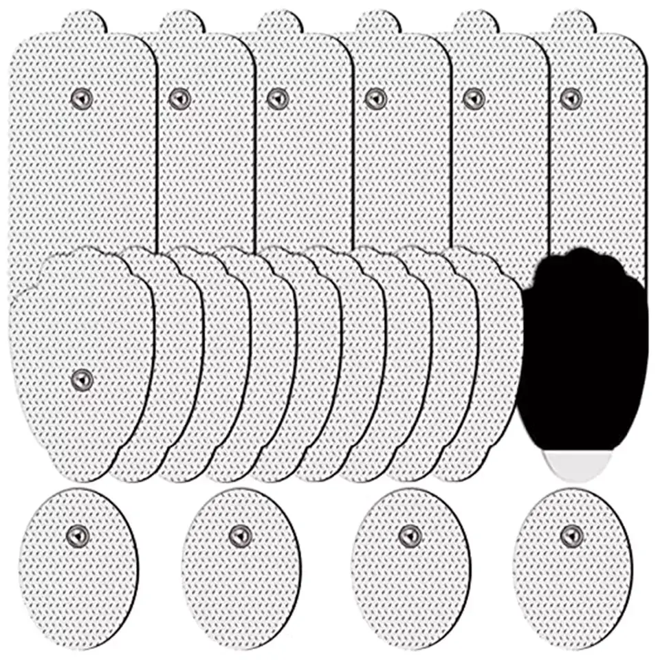 Almohadillas de electrodos a presión para equipo de fisioterapia, almohadilla de gel de electrodos de tela para máquina tens