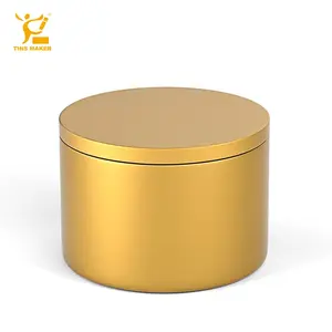 علب الأسود مع المعادن روز الذهب جولة 8Oz الجرار المعطرة مربع ماتي الألومنيوم 4Oz مخصص الصويا شمعة القصدير حاوية فارغة شمعة القصدير