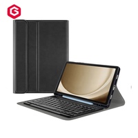 Harga grosir Universal murah casing Tablet Flip kulit PU casing keyboard logo kustom untuk Android untuk ipad
