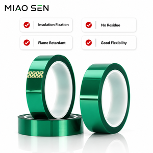 Cinta Adhesiva de Silicona de Alta Temperatura, de una Sola Cara, Sensible a <span class=keywords><strong>la</strong></span> Presión, Resistente al Calor, Grosor de 0.06 mm, <span class=keywords><strong>Película</strong></span> PET Verde Azul - Product Image 1