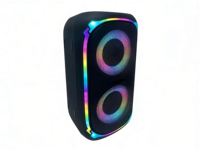 Lampu LED RGB Modern 4 Inci Ganda untuk Speaker Portabel Nirkabel V5.3 dengan USB TF AUX FM untuk Pesta Dalam Ruangan
