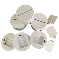 Lampe de table LED 3D en caoutchouc styrène-butadiène, stock direct usine, veilleuse à 7 couleurs réglables, contrôle tactile, éclairage à piles