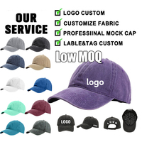 Casquette de baseball en coton lavé avec logo 3D brodé personnalisé, casquette souple à 6 panneaux pour sport en plein air, style Papa