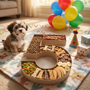 Personalized Dog Birthday Treat Platter Number 5 Shaped Kraft Paper <b>Snack</b> Box Oval Reusable Food <b>Container</b> - Product Image 5