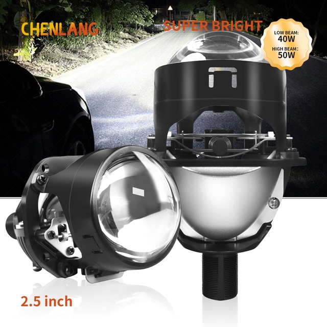 Super Bright 2.5 Inches Bi-LED Projector Lens Car Headlight Retrofit Kit Bulb Bi Led Projector H4 H11 Lossless to Easy Install