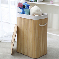 Panier à linge en bambou avec logo personnalisé panier de tri pour la maison organisateur pliable et durable pour vêtements paniers de rangement