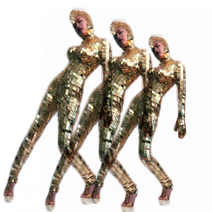 Trajes de Espejo Brillante de Lujo para Mujer, Mono Sexy para Espectáculo, Ropa de Baile Brillante para Fiesta de Halloween - Product Image 2