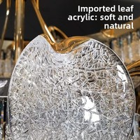 Lustre moderne de luxe en fer forgé avec télécommande, design élégant haut de gamme pour loft et duplex, luminaire en acrylique pour plancher moyen